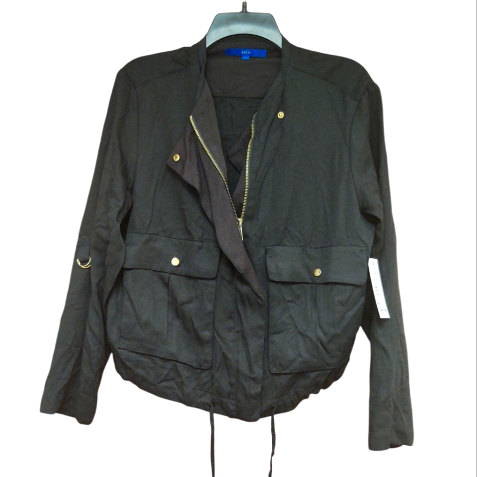 Nwt Apt. 9 Women's Black Utility Jacket Size S
